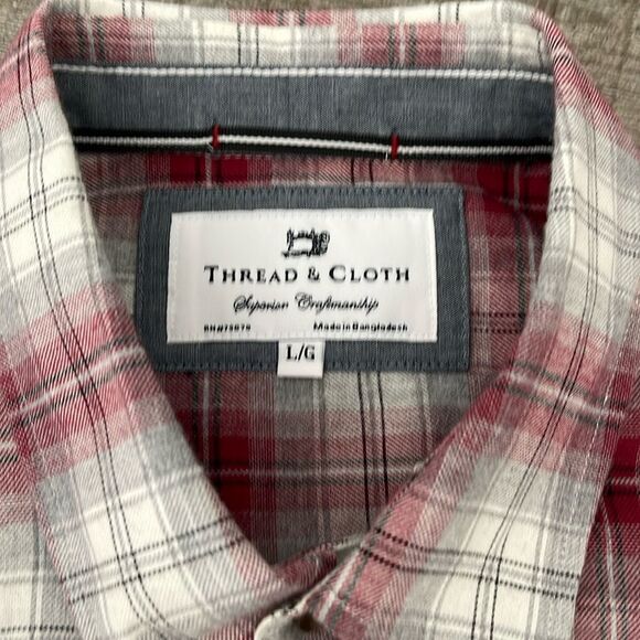 Mens Plaid Long Sleeve Button Down Shirt size Large - Picture 2 of 3